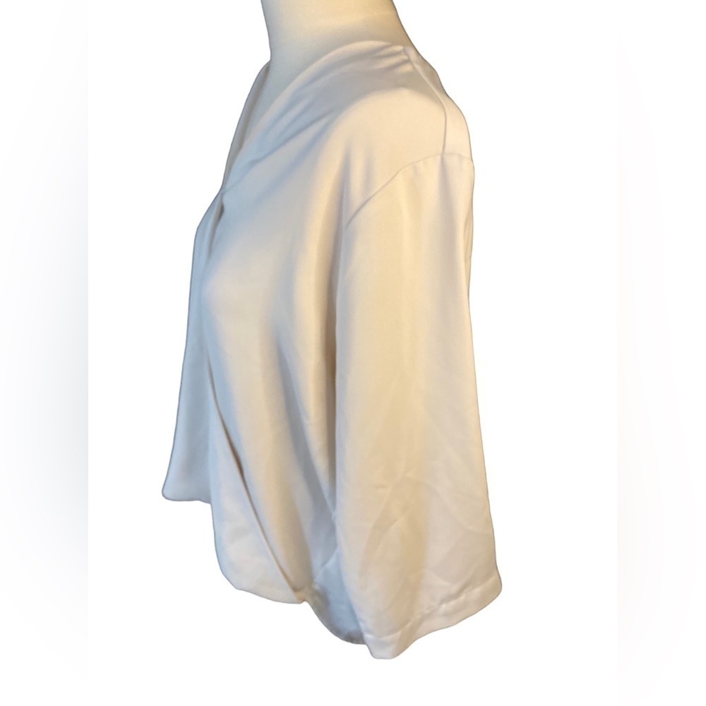 Prologue Women's 3/4 Sleeve V-Neck Hi-Low Blouse Top off white/cream - Size: XXL - Picture 3 of 8